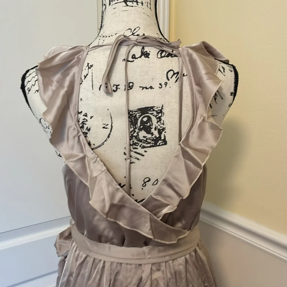NWT SHOW ME YOUR MUMU Elegant Silver Samantha grey Ruffle Wrap Dress